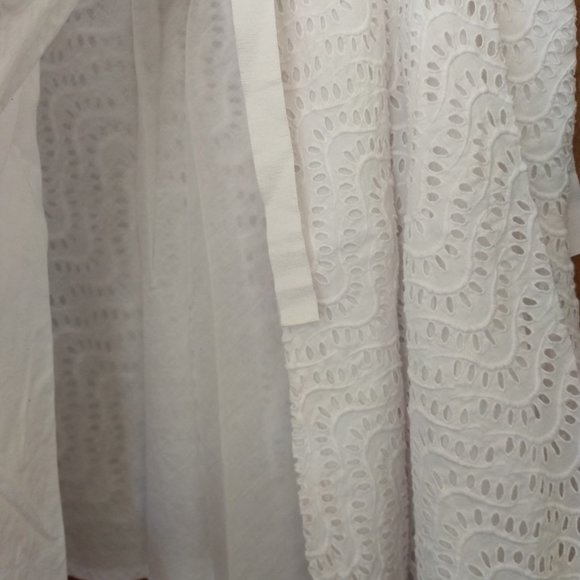FABRIZIO LENZI EYELET WHITE LACE LINED  WRAP SKIRT SPORTY ATHLETIC CASUAL - Picture 16 of 16